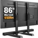 Universal TV Legs, Table Top TV Stand Base with Height Adjustable for Most 37 to 86 Inch TVs, Wobble-Free Replacement with Cable Management, Holds up to 150lbs, Max VESA 800x600mm, Black (Black)