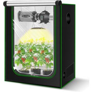 MELONFARM 4x2 Grow Tent, 48"x24"x72" Double Transparent Viewing Door Indoor Grow Tent, Growing Tent with High Reflective Mylar & Floor Tray, Plant Tent for Indoor Hydroponics Growing