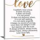 Inspirational Wall Art Painting Love Is Patient Love Is Kind Wall Art Gold Canvas Wall Art For Living Room Bedroom Home Decor Framed Ready To Hang 12x16 Inch