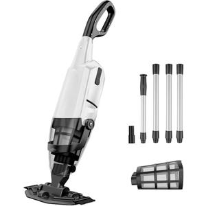 Cordless Pool Vacuum for Above Ground and Inground Pools, 18 GPM Powerful Suction Handheld Rechargeable Pool Cleaner with Versatile 4-Section Pole, 1H Runtime, Ideal for Leaves, Sand and Debris