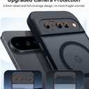 CANSHN Magnetic for Google Pixel 10 Case(6.3 Inch), Upgraded [Full Camera Protection] [Compatible with Magsafe] [Translucent Matte] Shockproof Protective Phone Cover, Black