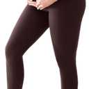 Walifrey Women's Maternity Leggings with Pockets Over The Belly,Pregnancy Yoga Pants Activewear Workout Leggings (Medium, Brown)