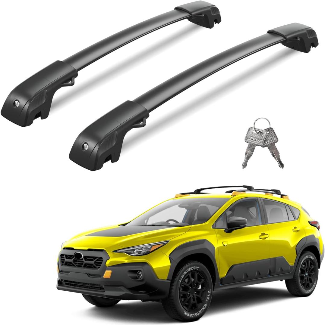 Wonderdriver 300lbs Lockable Roof Rack Cross Bars Compatible with Subaru Crosstrek Wilderness 2024 2025 2026 with Raised Side Rails, Heavy Duty Aluminum Roof Rails Crossbars Rooftop Luggage