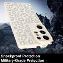 TEAUGHT Compatible with Samsung Galaxy S25 Ultra Case Cute Pattern Leopard Cheetah Print Shockproof Cover Silicone Phone Case for Girls Women -White