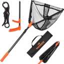 KastKing Pontus Fishing Net, Foldable & Lightweight Landing Net with Built in Length Scale, Strength Aluminum Handle, Fishing Gear and Gift for Men