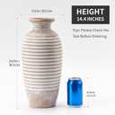 Emotionally Grounded Vase, Vaseking Large Ceramic Rustic Vase, 14.4 inch Minimalist Threaded Decorative Farmhouse Tall Vases for Home Decor, Living Room, Enterway, Table Decoration, Khaki