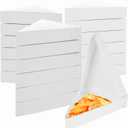 STARVAST 50Pcs Pizza Slice Box, White Triangle Pizza Box, Bulk Disposable Individual Pizza Slice Tray for Christmas Birthday Wedding Party Supplies, 9.65 X 7.2 X 1.7 Inch