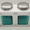 Vintage Salt & Pepper Set 8oz Blue Glass