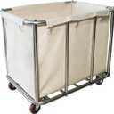 Laundry Cart Commercial,11.35 Bushel Large Industrial Rolling Laundry Hamper with 4 Inch Wheels,Home Heavy Duty Laundry Baskets with Stainless Steel Frame, 260 LBS Load