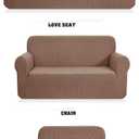 Fancy Collection 3pc Set Slipcover Set Furniture Cover Spandex Set Includes Sofa and Love-Seat and Chair Covers Solid Light Brown New