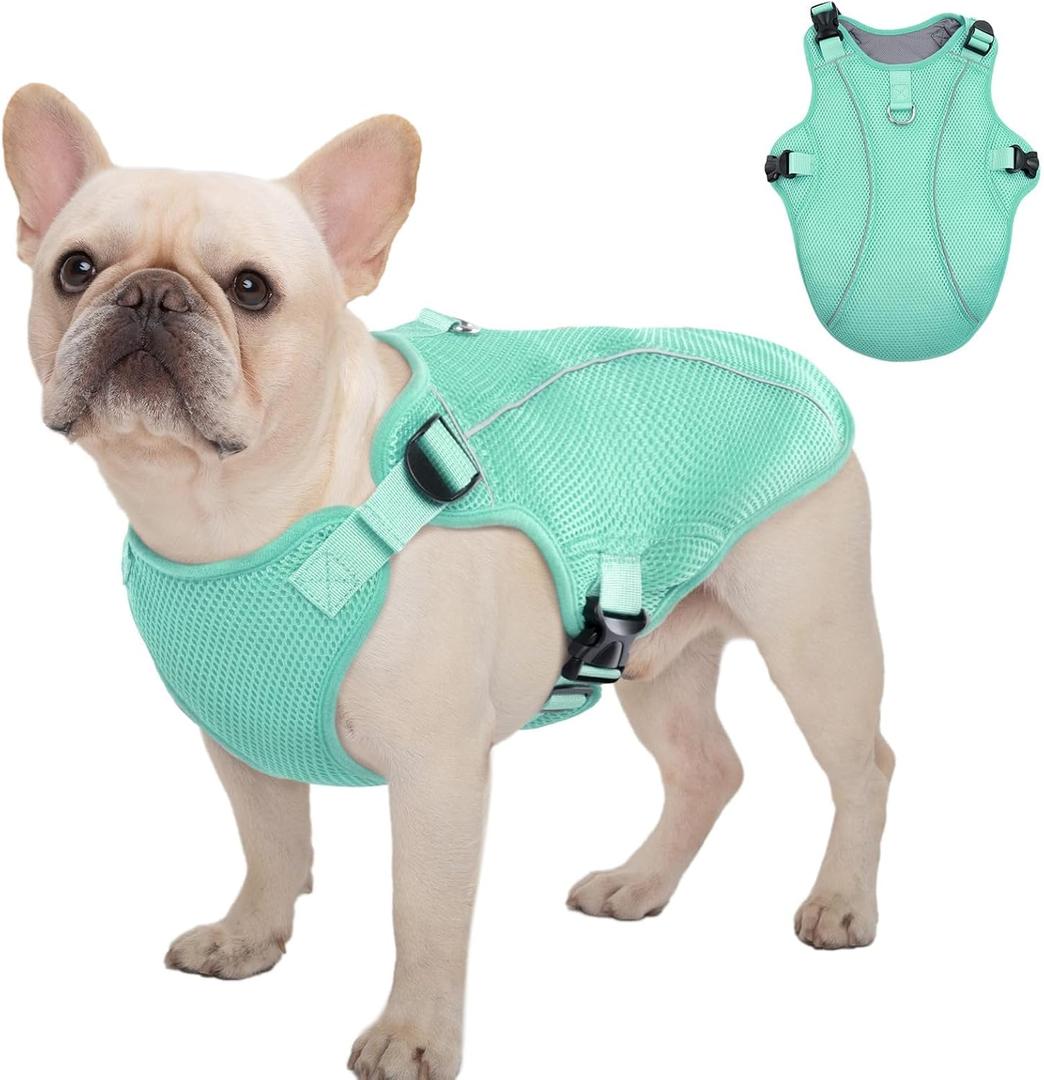 Kuoser Dog Cooling Vest, Puppy Cooling Coat,Breathable Cool Coat for Medium Dogs, Pet Jackets Reflective Summer Essentials Green M (M (Chest Girth:20.5''))
