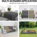 Easy-Going 100% Waterproof Dog Bed Cover Reversible Leak Proof Couch Cover Washable Sofa Cover Furniture Protector Blanket for Pets Kids Children Dog Cat (30x70 Inch,Dark Gray/Beige)