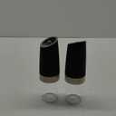 Sweet Alice Gravity Electric Pepper and Salt Grinder Set, Adjustable Coarseness, Battery Powered with LED Light, One Hand Automatic Operation, Stainless Steel Black, 2 Pack (2.5*2.5*7.9inch)
