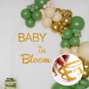 2 x Baby in Bloom Decal Gold Vinyl for Banner, Party Baby Shower Decorations for Wall or Backdrop, Gender Reveal or Neutral Theme Banner for Girl or Boy