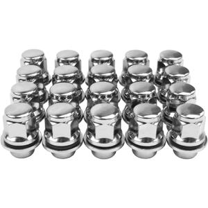 M12x1.25 Lug Nuts with Mag Flat Seat 20 pcs 13/16" 21mm Hex 1.5in Chrome Compatible with Q70 Q45 Q50 G37 I30 350Z 370Z 200SX