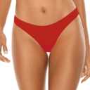 RELLECIGA Women's Cheeky Bikini Bottom (Medium, Red)
