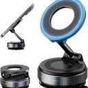 720Rotatable Vacuum Magnetic Phone Stand, Vacuum Magnetic Phone Holder Foldable&Adjustable, Suction Cup Phone Mount for Car/Gym/Mirror/Shower/Smooth Surface, Compatible iPhone 16 15 14 13 12 &Android (Black)