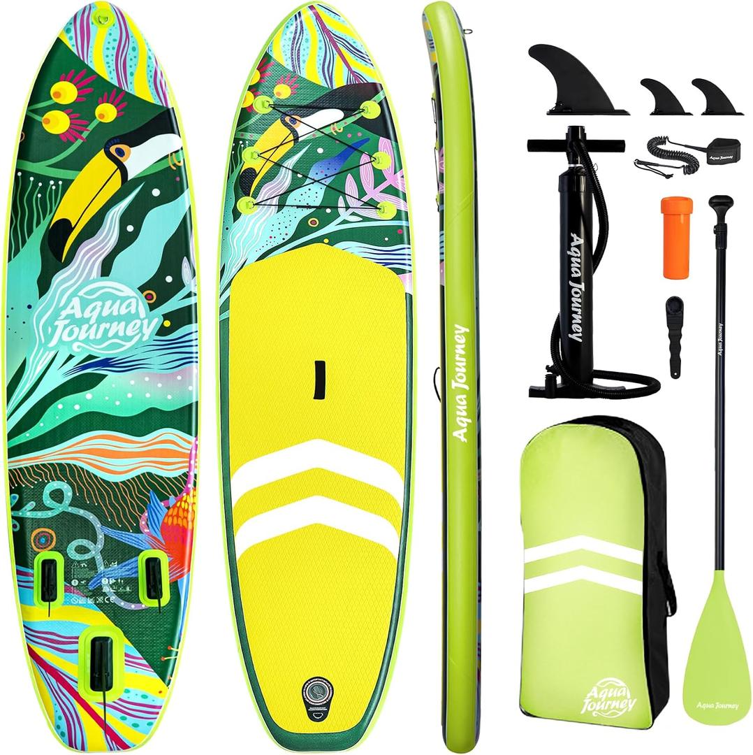 Inflatable Stand Up Paddle Board 10'6", Lightweight & Stable with 3-Fin Maneuverability, Complete Paddleboard Accessories for Adults & Youth, Ideal Outdoor Gift