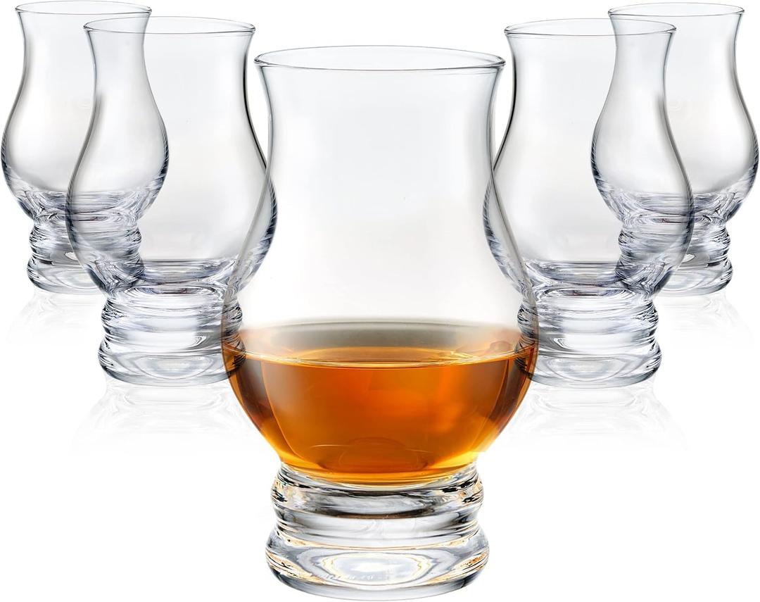 Whiskey Glasses Set of 6 - Clear Mint Julep Shot Glass Bar Gift Sake Sets, Old Fashioned Brandy Snifter Drinking Glasses Whisky Glass for Scotch Bourbon Liquor Tequila Gin Tonic Cognac Vodka Cocktail