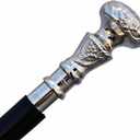 Vintage Silver Brass Head Walking Cane  Handmade Wooden Walking Stick for Men & Women  Antique Style Rosewood Cane with Brass Handle  Collectible Gift for Seniors & Gentlemen
