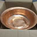 16 Inch Hand-hammered Copper Foot Bath Bowl Handmade Traditional Copper Basin with Curled Edge for Home Spa Pedicure Soaking, Massage and Ceremonies Events