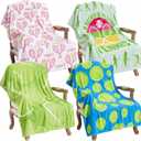 Newwiee 4 Pack Tennis Throw Blankets for Teens Adults Soft Flannel Fleece Sport Ball Blanket Team Gift for Tennis Lovers Players Coaches, 40"x50"