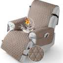 TAOCOCO 100% Waterproof Recliner Cover - Recliner Cover with Non-Slip Granule, Recliner Chair Covers with Elastic Band, Recliner Chair Covers for Reclining Chair(Taupe, Oversized-30'')