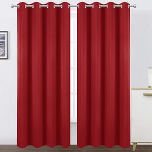 LEMOMO Blackout Curtains 66 x 95 inch/Bright Red Curtains Set of 2 Panels/Thermal Insulated Room Darkening Bedroom Curtains