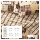 Great Bay Home Lodge Quilt Set - 3-Piece Full/Queen Size Rustic Bedding Set - Lightweight, All-Season, Reversible Bedspread (Deer & Leaf Patchwork)