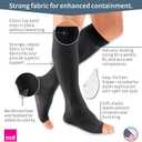mediven Plus for Men & Women, 20-30 mmHg, Calf High Compression Stocking, Open Toe (Black, Size III)