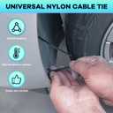 200Pcs Nylon Universal Cable Tie Buckle, Ziplock Pro Car Button Grip Ziptie Lock Clips, Strap Style Self-Locking Zip Tie for Automotive Bumper Fender Liner Auto Body Trim Panel Fastener Push Rivets