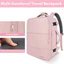 Taygeer Travel Backpack for Women, Carry On Backpack with Water Bottle Pocket & Shoe Pouch, TSA 15.6inch Laptop Mochila Flight Approved, Nurse Bag Casual Daypack for Weekender Business Hiking, Pink