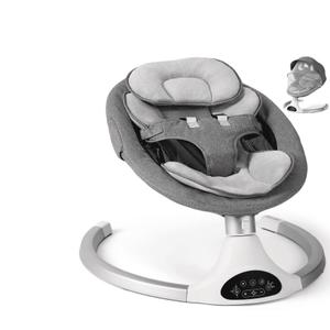 Baby Swing for Infants - Electric Infant Swing with 3 Swing Speeds and 10 Lullabies, Portable Indoor Baby Rocker, Touch Screen Control and Remote Control, Bluetooth, Grey
