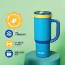 Ello Oasis 14oz Stainless Steel Toddler Tumbler with Handle & Retracting Straw, 100% Leakproof, Double-Wall Vacuum Insulated, Kids Water Bottle for School, BPA Free, Dishwasher Safe, Glacier
