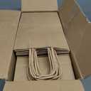 GSSUSA 200 Pack Brown Paper Bags 5.25x3.75x8 Inch Small Gift Bags with Handles Bulk, Brown Kraft Bag for Small Business, Sturdy Grocery Retail Shopping Birthday Party Favor Craft Bag