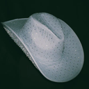 Rhinestone Denim Cowboy Fedora Hat (Light Wash)