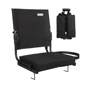 Stadium Seats for Bleachers with Back Support Wide, Portable Bleacher Chairs with Highest Back and Thick Cushion, Folding Padded Stadium Chair for Adults at Sports Events and Concerts (Black)