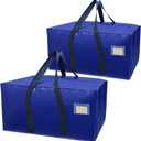 Moving Bags, Moving Bags Heavy Duty, Packing Bags for Moving, Extra Large Moving Bag with Zippers & Comfortable Handles, Packing Boxes for Moving, Clothes Storage Bags (Blue, 2 Pack)