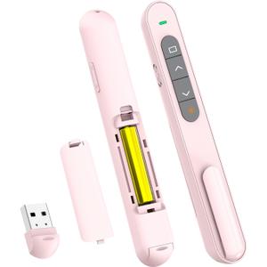 QUI Presentation Clicker for PowerPoint, RF 2.4GHz USB C Wireless Presenter Remote with Volume Control, PowerPoint Clicker Slide Advancer for Mac, Windows, Laptop, Keynote (Purple)