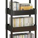4-Tier Rolling Utility Cart with Handle Multi-Functional Storage Trolley with Wheels, Movable Organizer for Kitchen, Living Room,Office (Black)