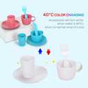 CUTE STONE Color Changing Kitchen Sink Toys, Children Electric Dishwasher Playing Toy with Running Water, Upgraded Faucet, Automatic Water Cycle System Play House Pretend Role Play Toys for Boys Girls