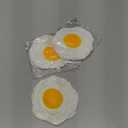 Kisangel Fake Fried Egg Toys, 4Pcs Artificial Cooked Eggs PVC Squeeze Toys Play Food Model for Kitchen Prank Props (9X9CM)