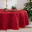 joybest 70 Inch Round Christmas Tablecloth, Elegance Christmas Jacquard Table Cloth Spillproof Polyester Fabric Tablecloths for Christmas Decoration, Holiday Dinner & Family Gathering, Red