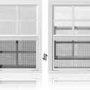 2 Pack Shed Windows 18" W x 27" H Flush Mount, White Household Windows for Playhouses, Barns, Chicken Coop