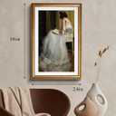 VIYYIEA Large Gold Framed Woman Reading Living Room Wall Art, 24x36 Inch