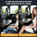 Large Car Tray Table for Back Seat, Foldable Car Desk for Laptop with Adjustable Height, Hidden Cup Holder & Phone Holder, Heavy Duty Travel Food Tray for Eating Working Road Trips (Orange)