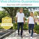 Vive Folding Cane - Foldable Walking Cane for Men, Women - Fold-up, Collapsible, Lightweight, Adjustable, Portable Hand Walking Stick - Balancing Mobility Aid - Sleek, Comfortable T Handles