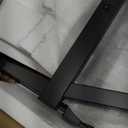 HOOBRO Bar Table,47.1" Rectangular Pub Table, Tall Counter Bar Height Table with LED Light and Glass Decoration, Modern Dining Table Footrests, for Dining Room, Pub, Tavern, Black BB68DBT01