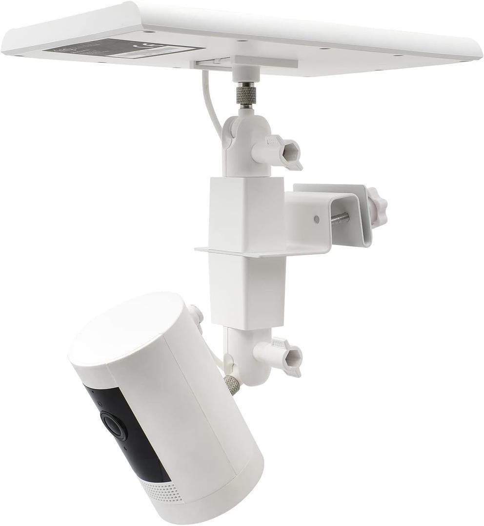 Aobelieve 2-in-1 Gutter Mount for Ring Solar Panel, Stick Up Cam Battery and Spotlight Cam Battery, White