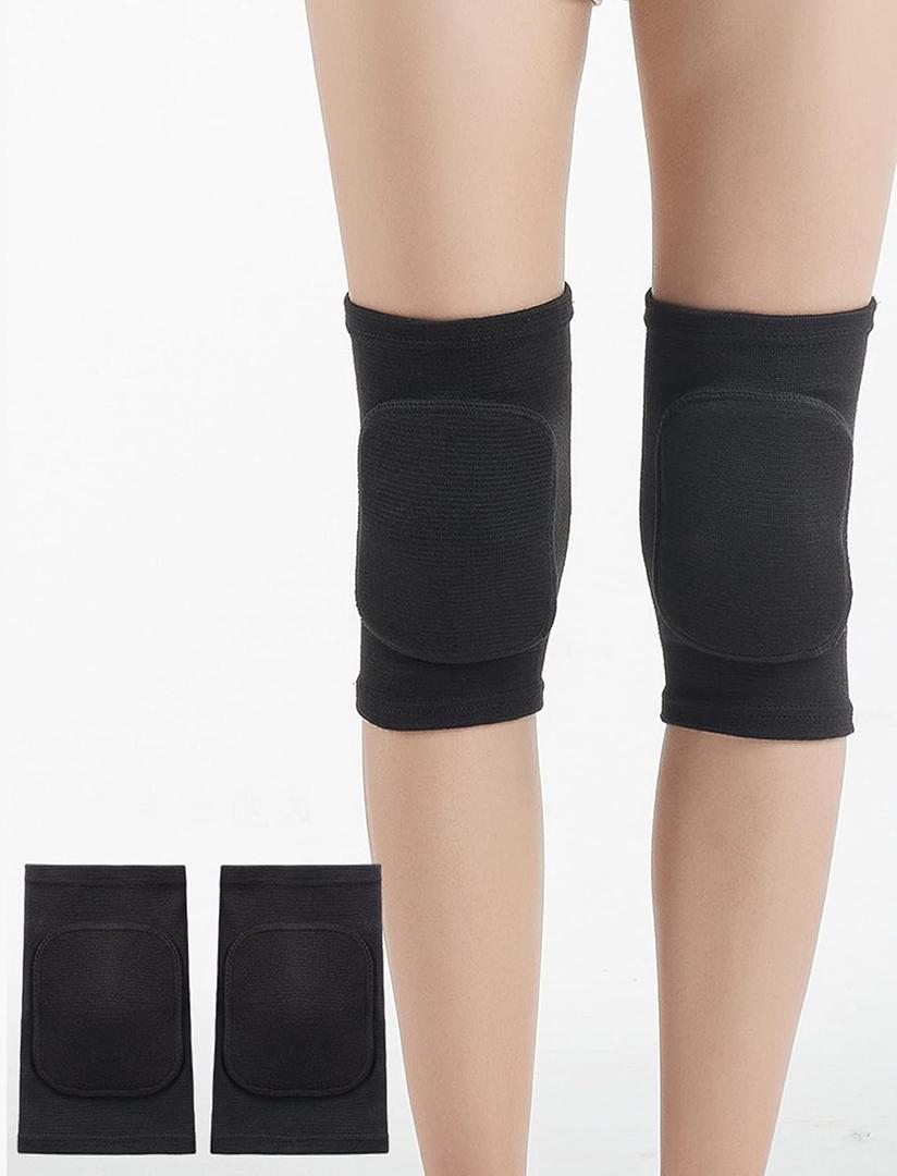 SUJAYU Dance, Wrestling, Basketball, Volleyball Knee Pads for Women, Knee Protector Soft Knee Pads for Work (Black, S)